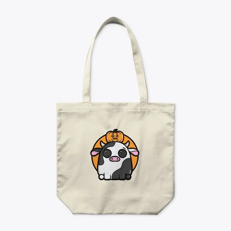 Cow Pumpkin Organic Tote Bag