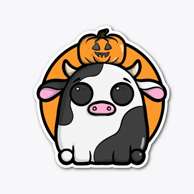 Cow Pumpkin Sticker